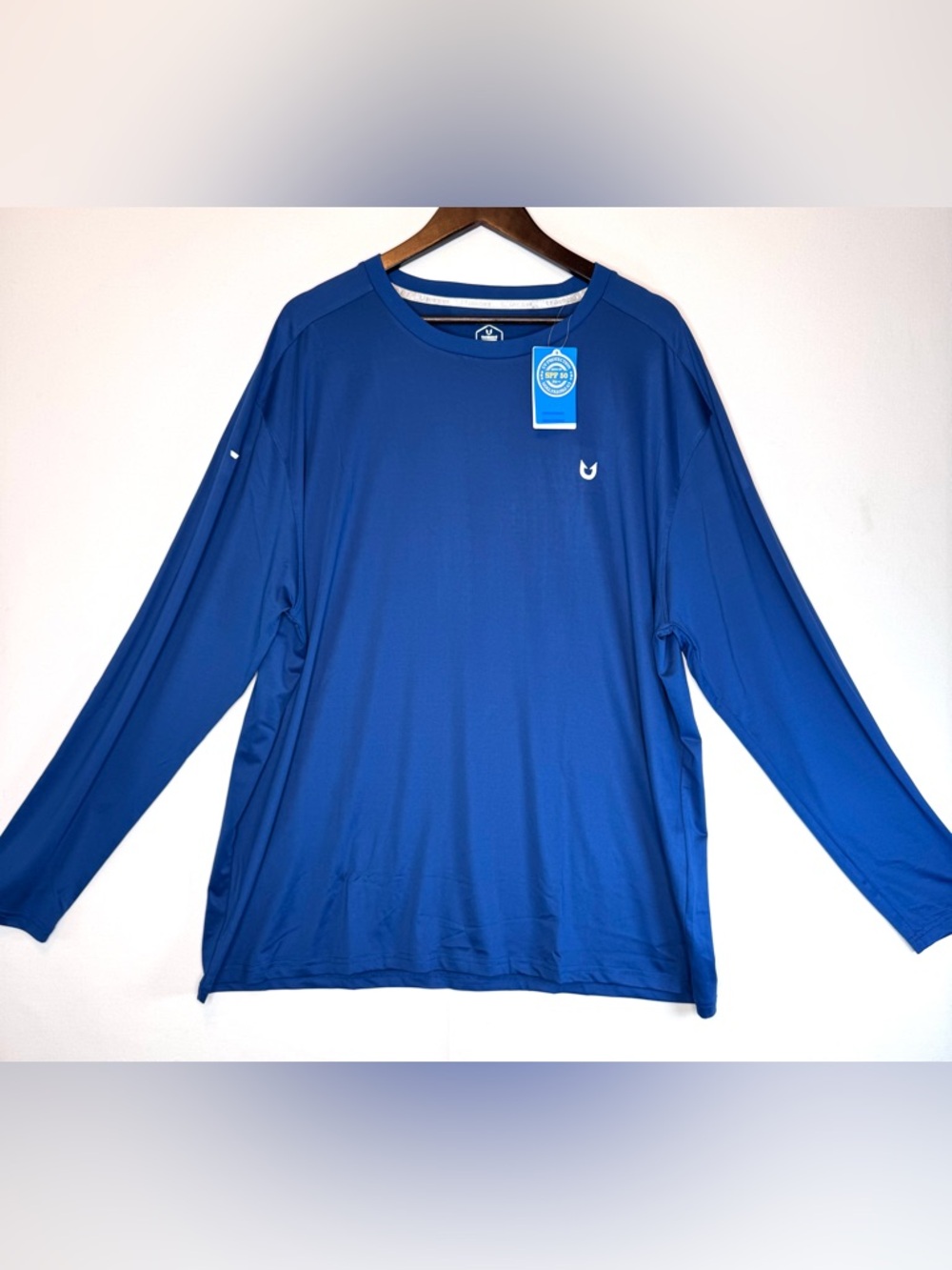 Men's Northyard NWT SPF50 Rash Guard long sleeve blue Anti UV size 2XL beach